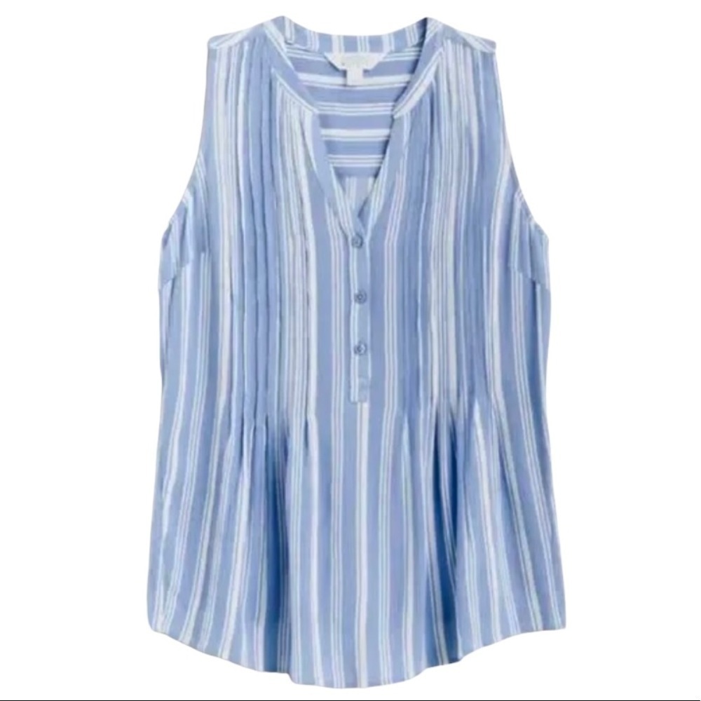 𝅺 Market & Spruce Stitch Fix Hemingway Henley Top Blue Stripe NWT